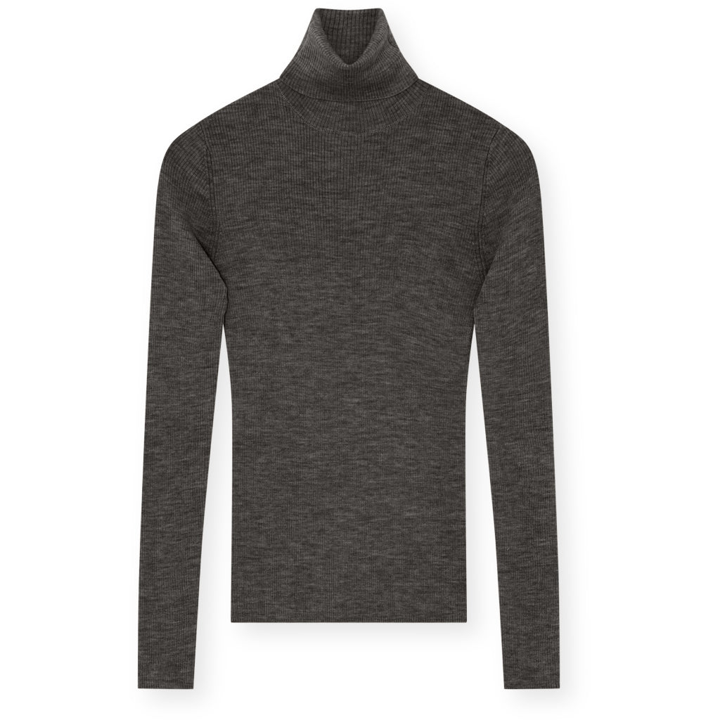 Sierra Merino Expresso Ribbed Polo Neck