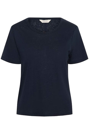 Nacima Navy Linen Mix TShirt