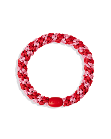 KKNEKKI Red Bubblegum Stripe Hair Tie