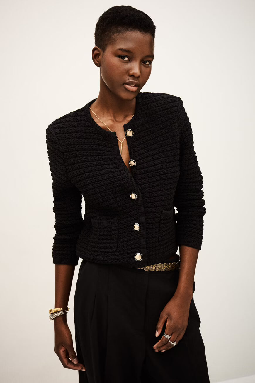 Gaspard Black Knit Cardigan