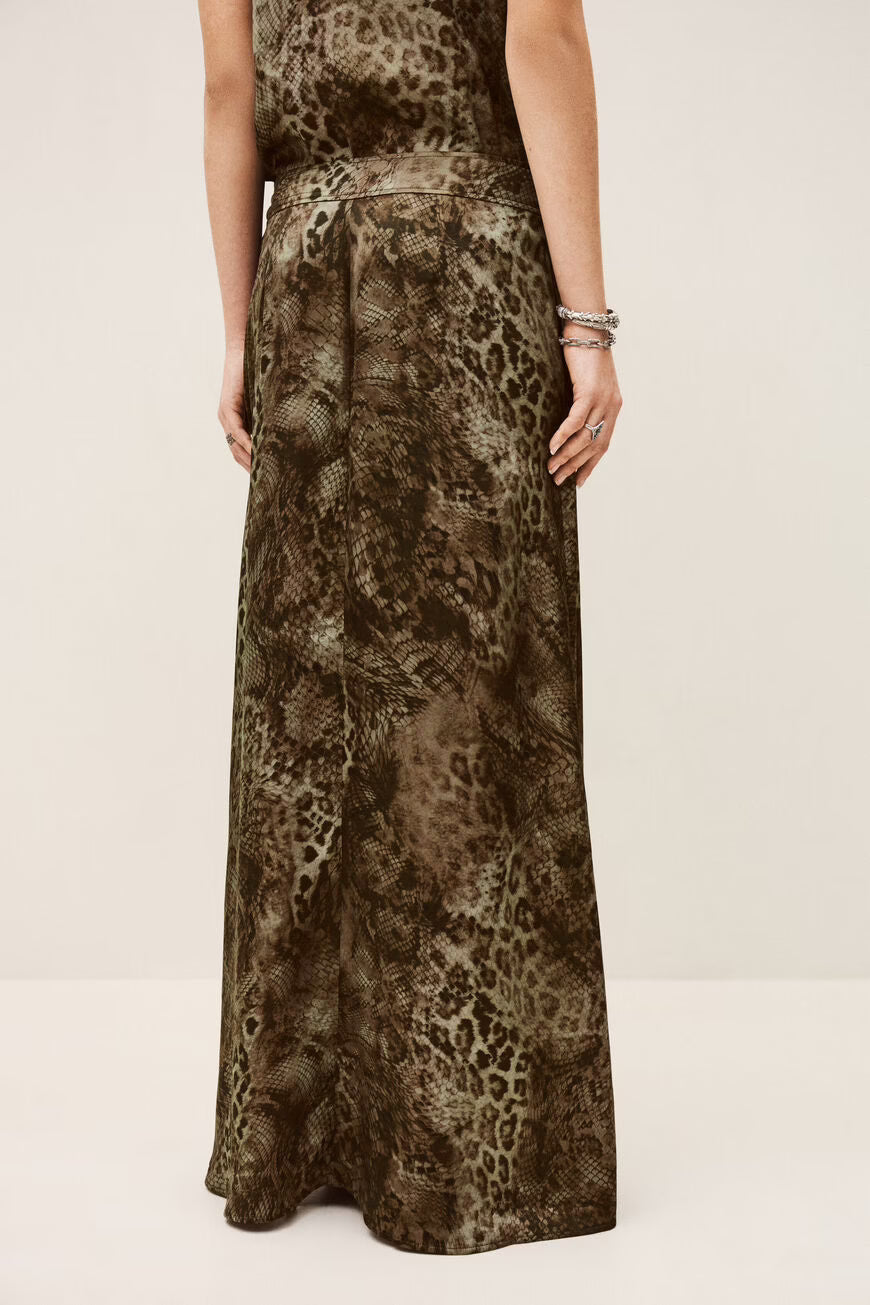 Ciria Green Print Maxi Skirt
