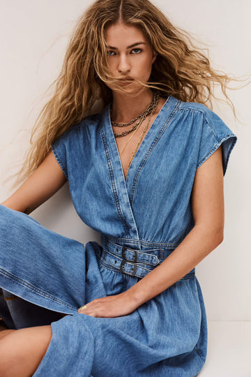 Love Denim Buckle Dress