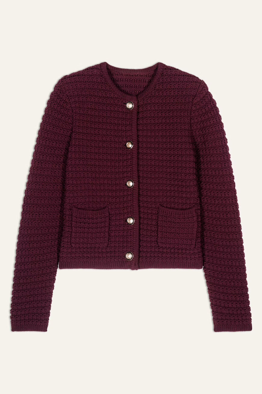 Gaspard Bordeaux Knit Cardigan