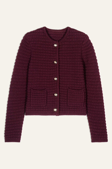 Gaspard Bordeaux Knit Cardigan