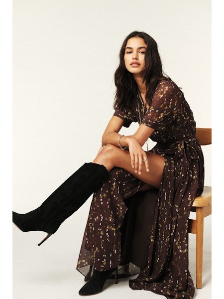 Kris Brown Print Dress