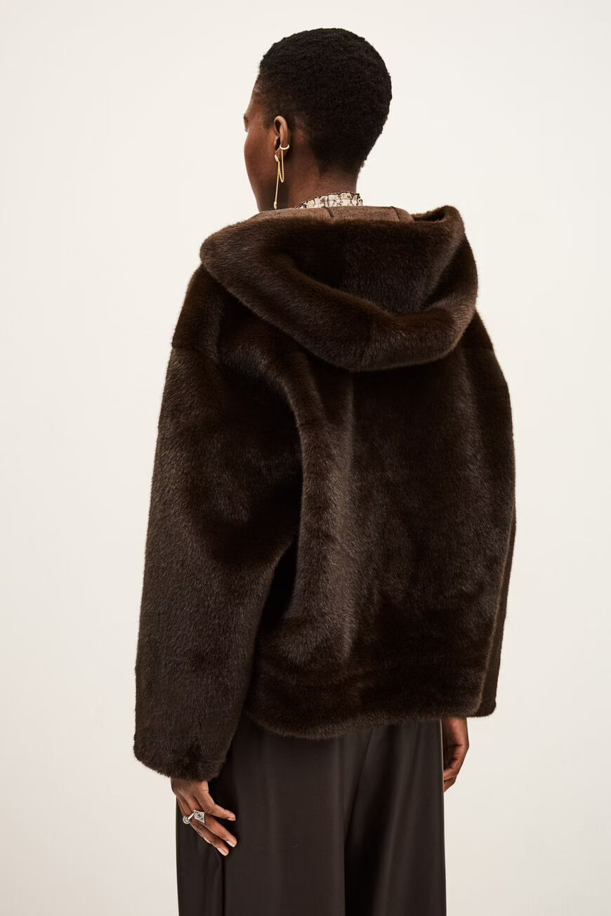 Pandy Brown Faux Fur Jacket