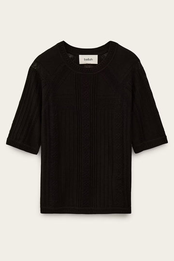 Philo Short Sleeve Black Pullover