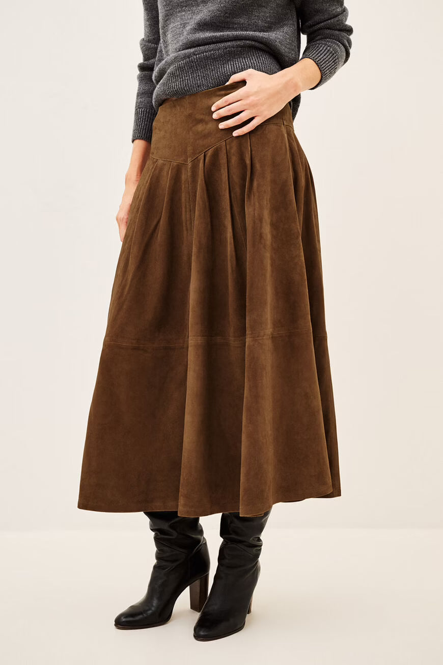 Nolly Brown Suede Skirt