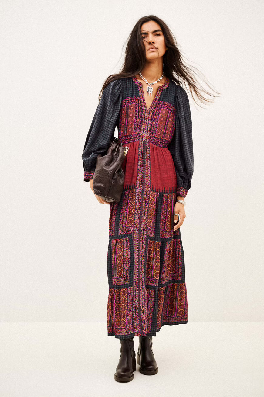 Olly Red Patterned Dress