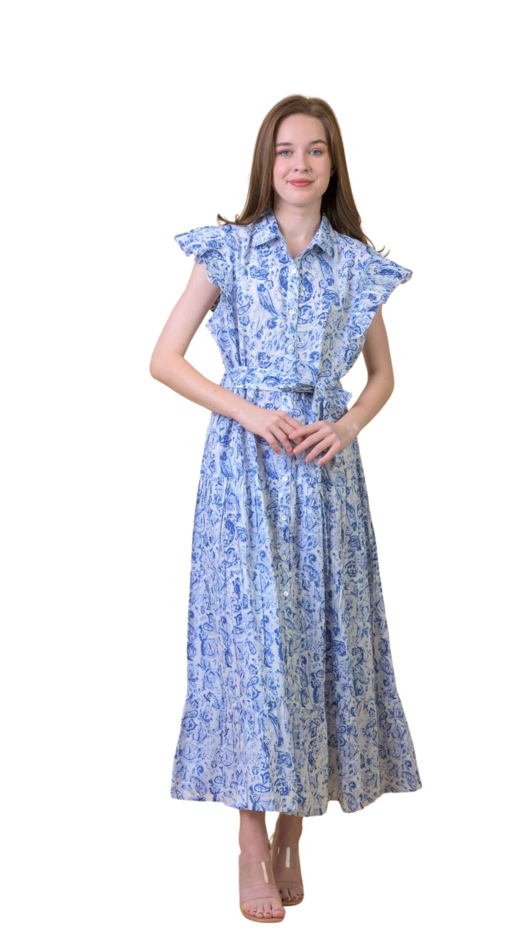 Longbeach Dress in Cleo Blue