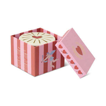Red Heart Candle with Glass Lid