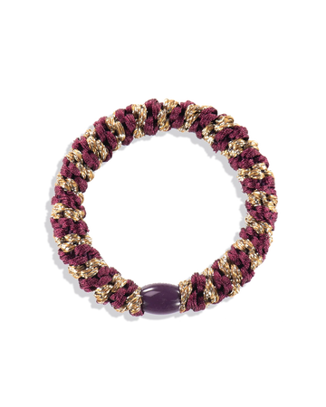 KKNEKKI  Bordeaux Conyac Glitter Stripe Hair Tie