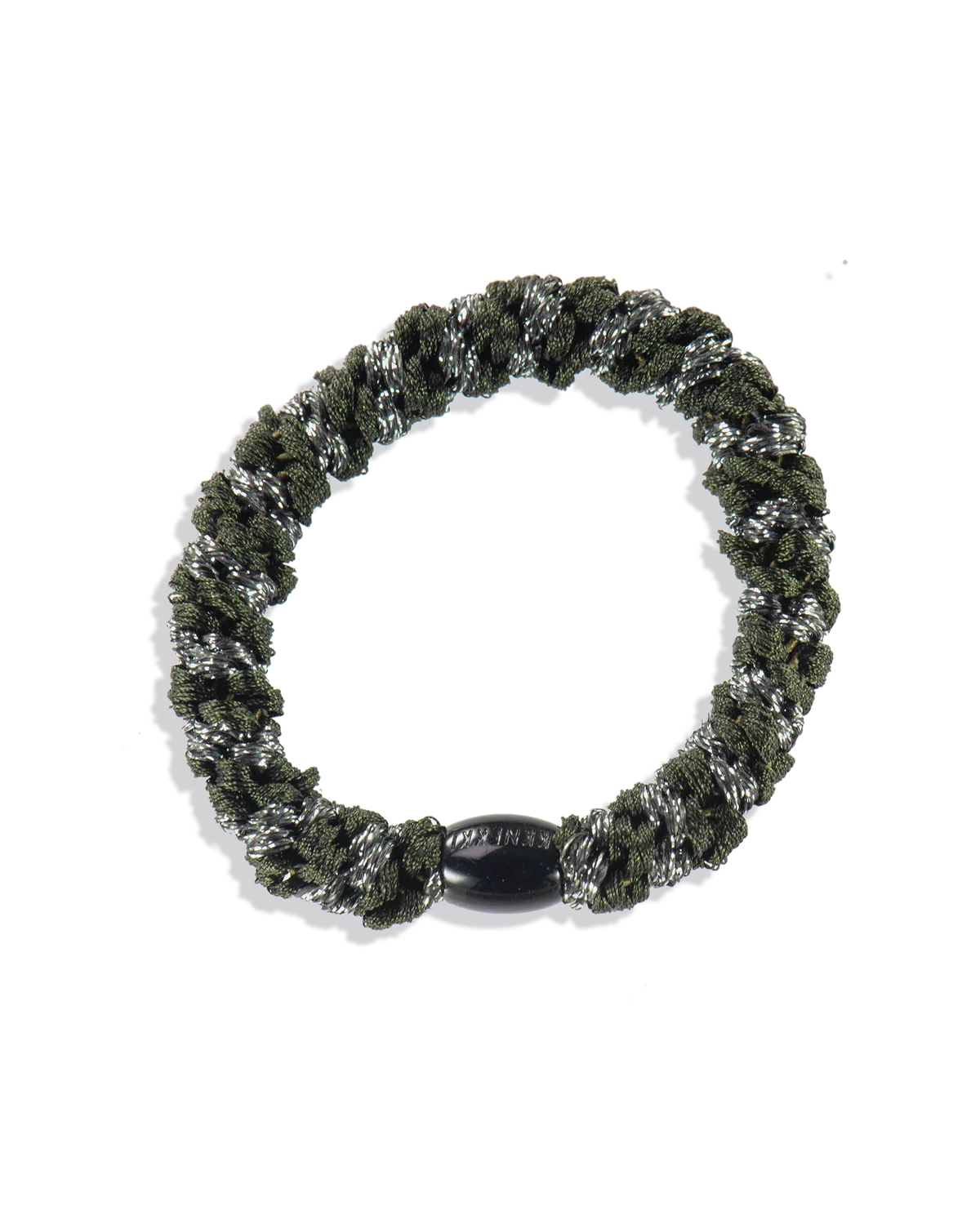 KKNEKKI Hair Tie Bottle Green Dark Grey Glitter