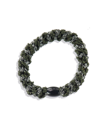 KKNEKKI Hair Tie Bottle Green Dark Grey Glitter