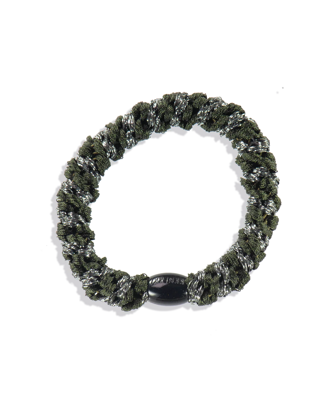 KKNEKKI Hair Tie Bottle Green Dark Grey Glitter