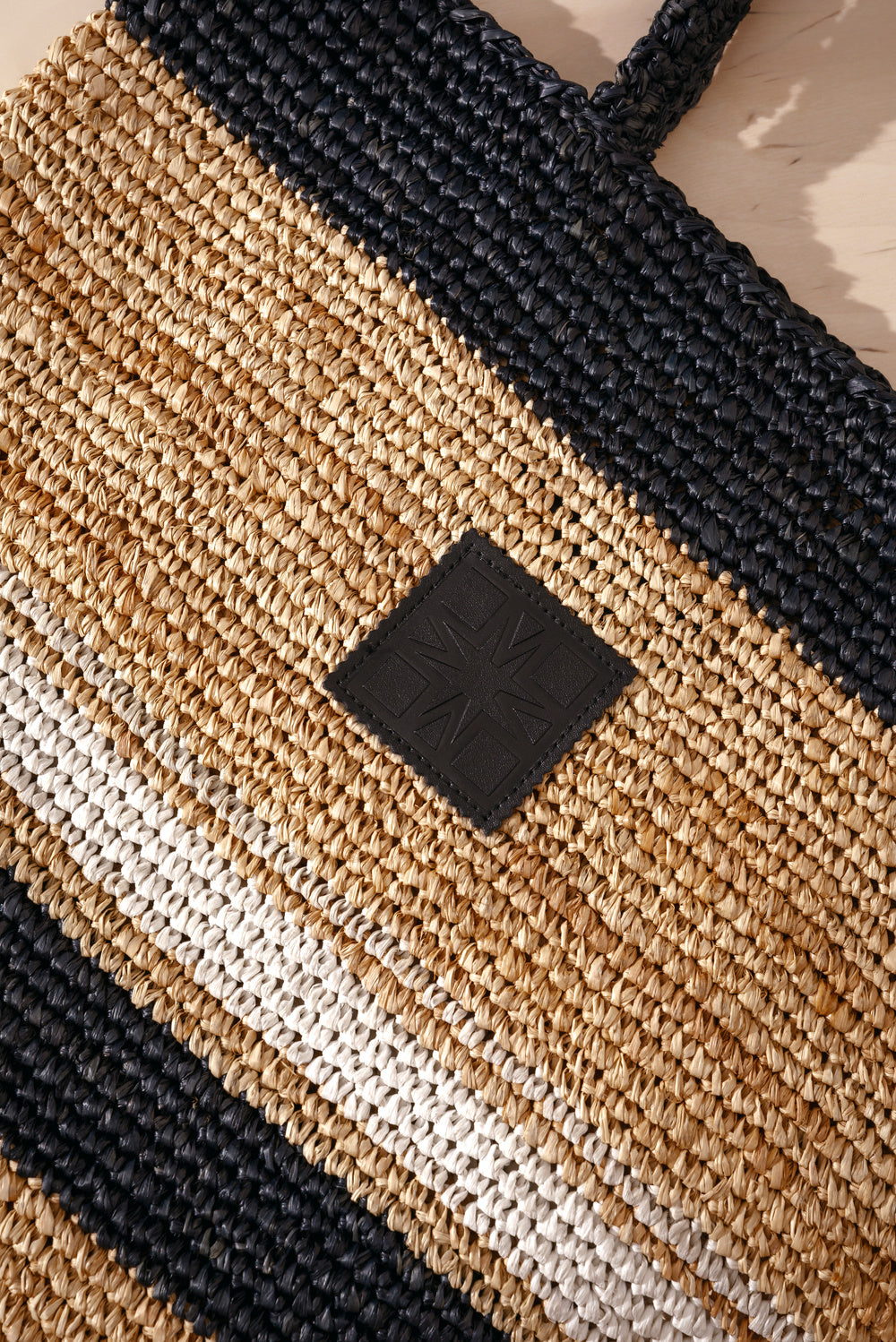 Lea Raffia Striped Straw Bag