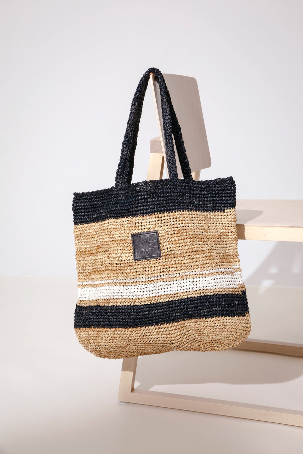 Lea Raffia Striped Straw Bag
