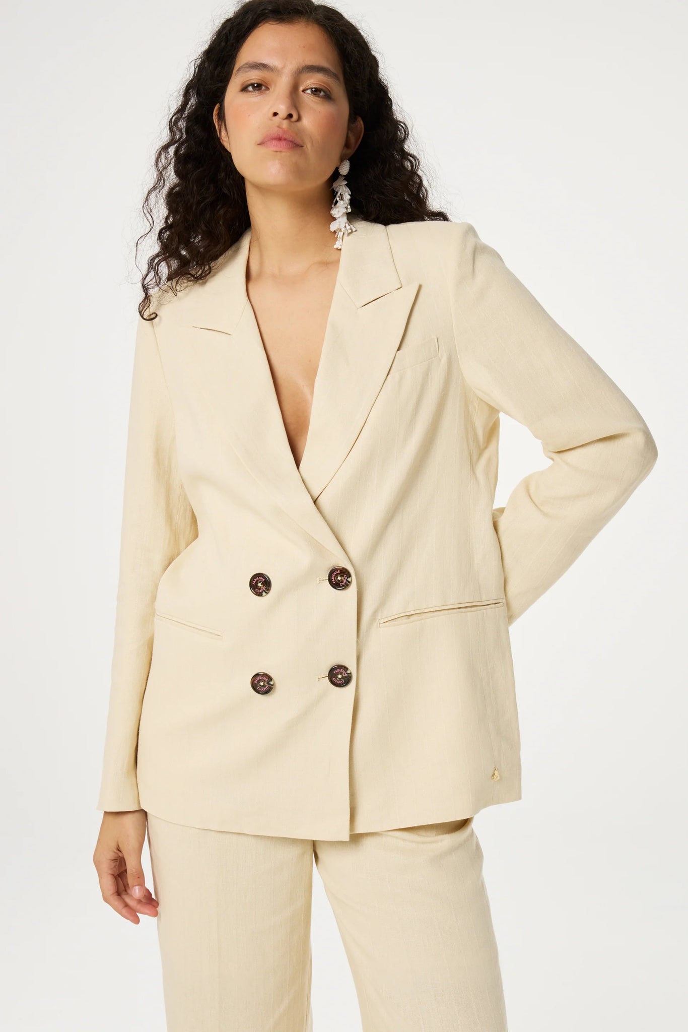 Reggy Latte Double Breasted Blazer