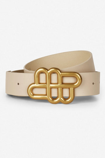 Latter Beige Leather Belt