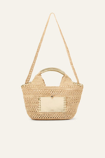 Ara Raphia Champagne Gold Design Small Bag