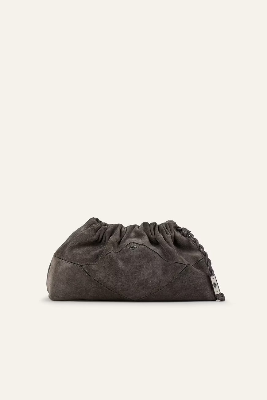June Grey Suede Bag