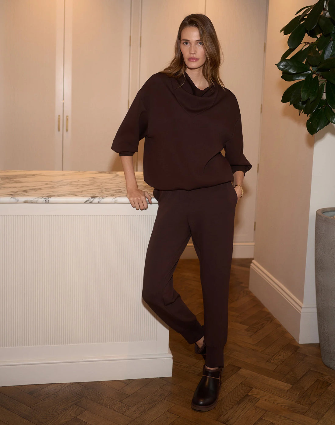 Coffee Bean Slim Cuff Pant 27.5"