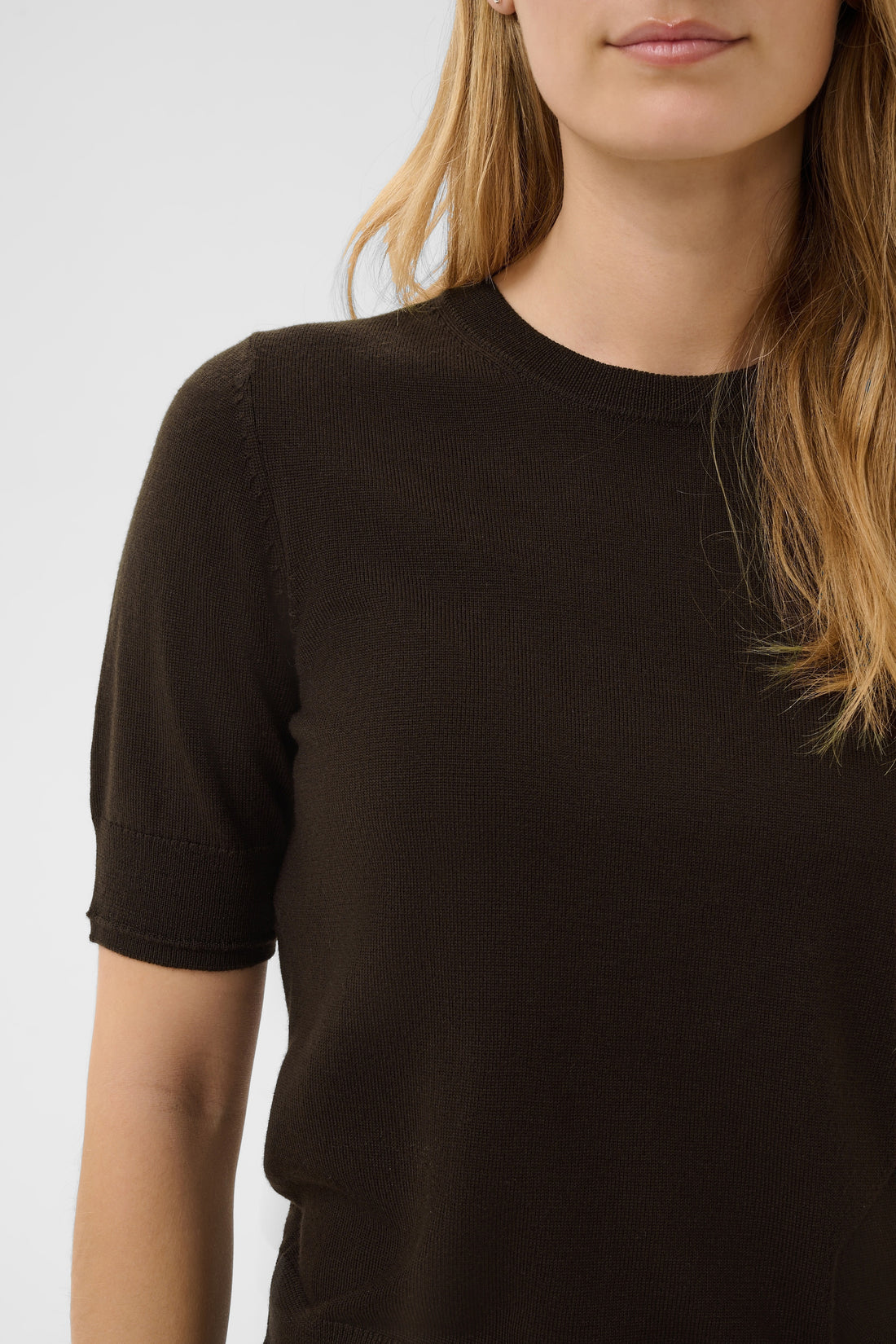 Natanya Wool Top in Mole Brown