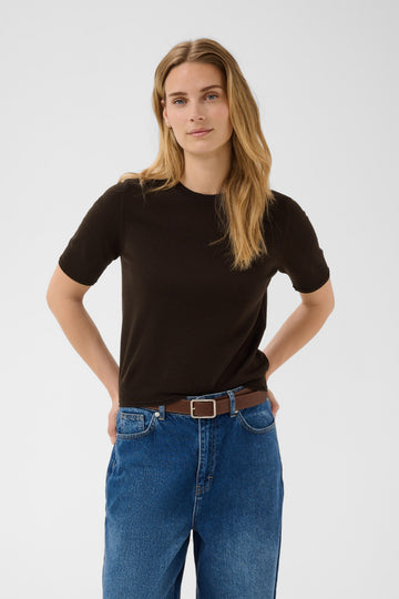 Natanya Wool Top in Mole Brown