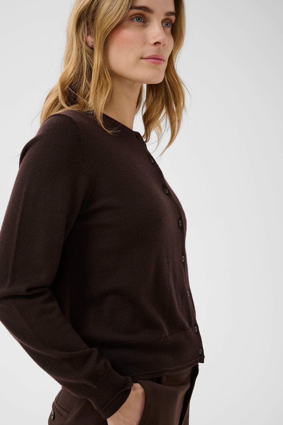 Noelani Mole Brown Roundneck Cardigan | PART TWO