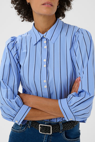 Anais Blue Stripe Cotton Shirt