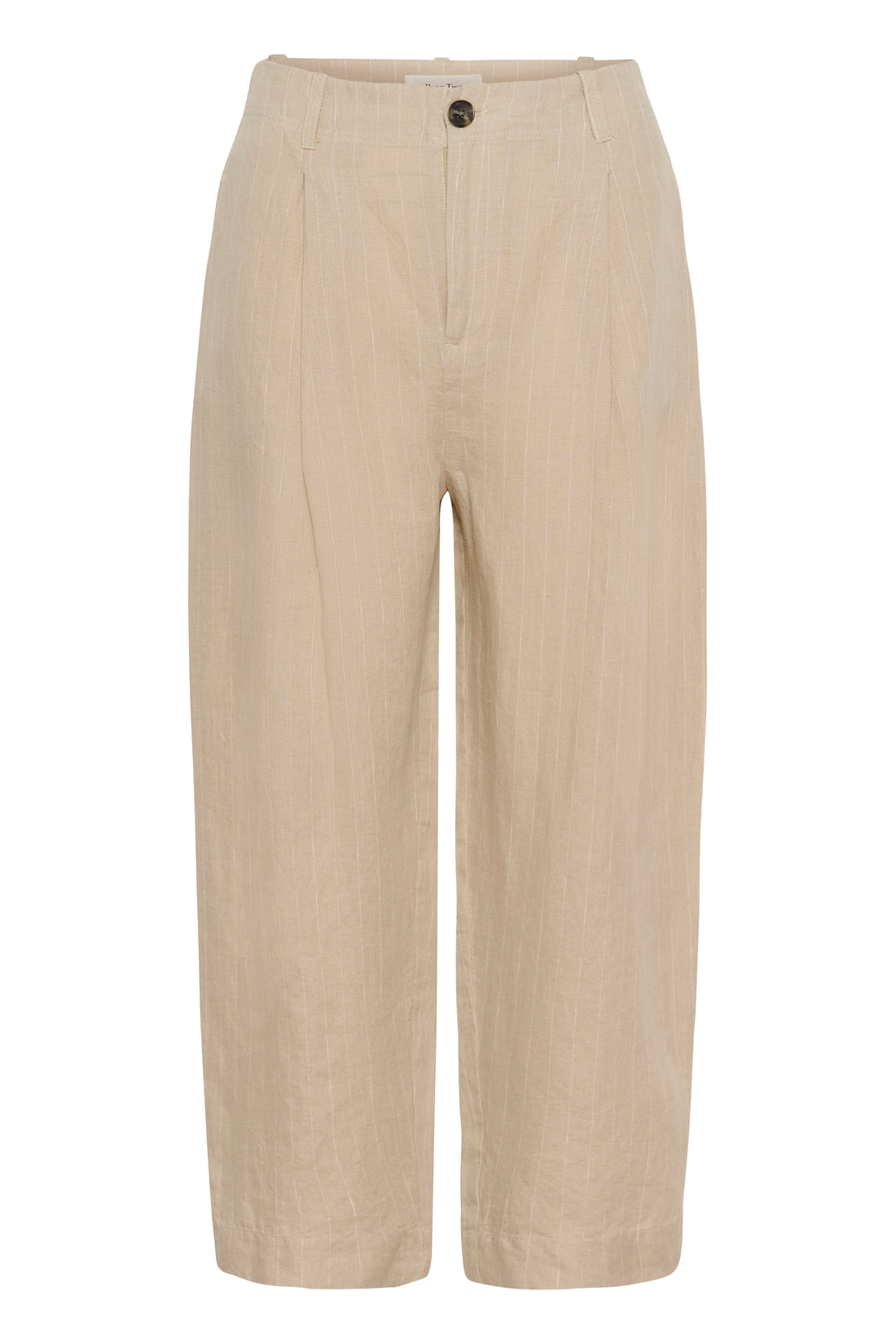 Nettas Neutral Pinstripe Linen Trousers