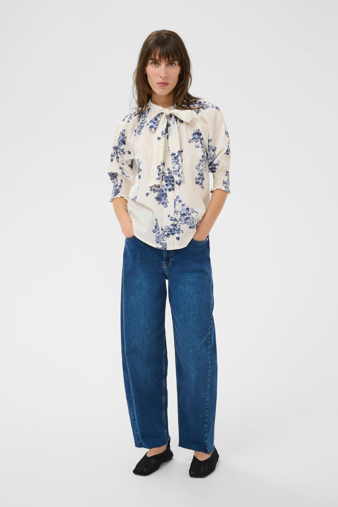 Almera Blue Shadow Flower Shirt
