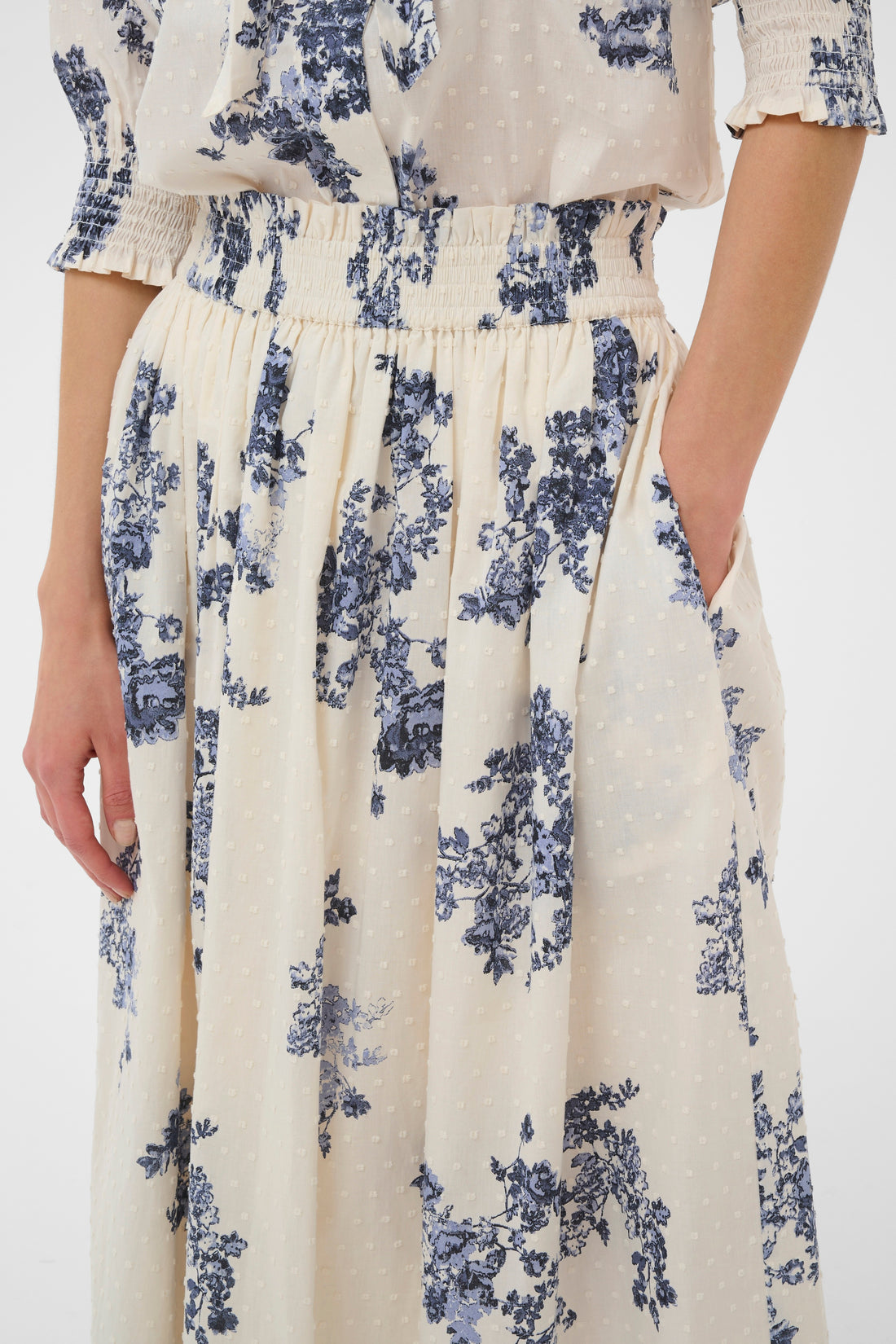 Amaia Blue Shadow Flower Skirt