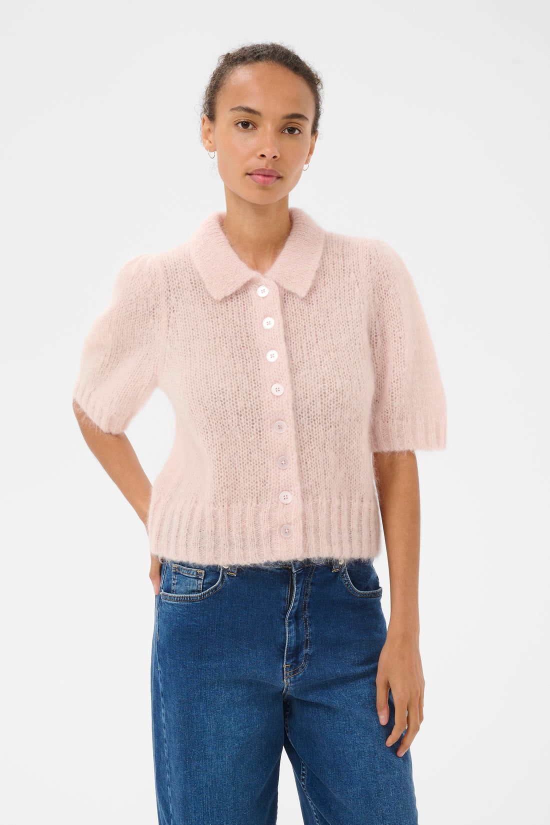 Vernoni Mauve Chalk Pink Cardigan