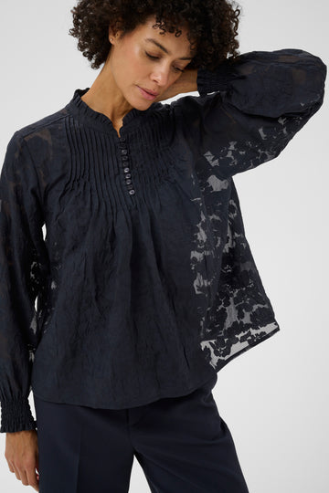 Zayan Dark Navy Blurre Blouse