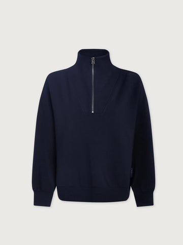Hawley Half Zip Navy Blue Sweat Shirt