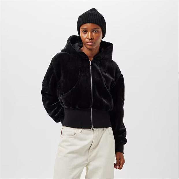 Rose De Lima Black Faux Fur Bunny Jacket