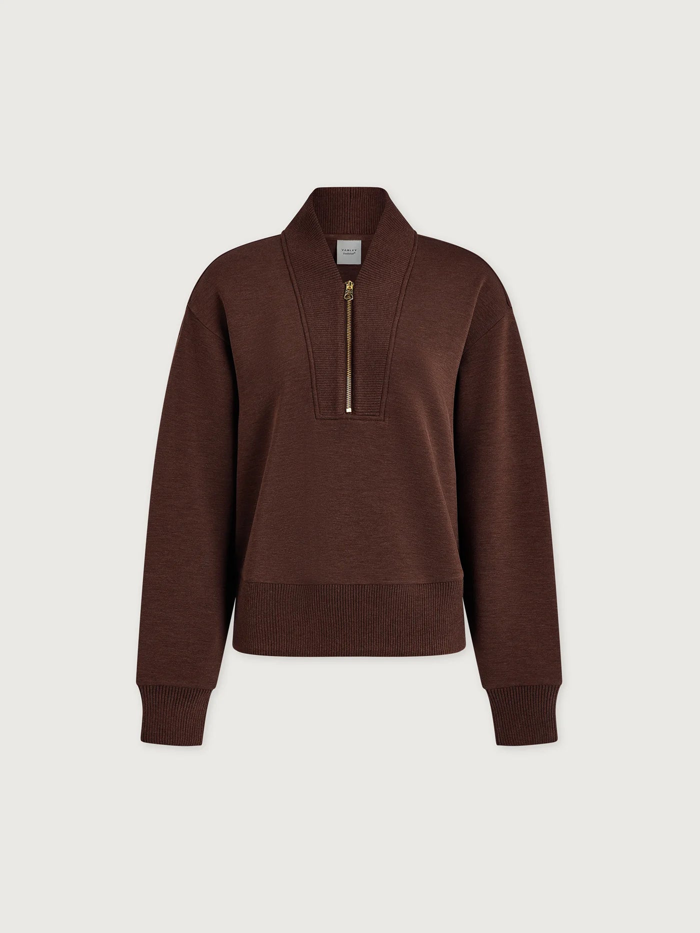 Sally Coffee Bean Marl Half Zip Sweatshirt