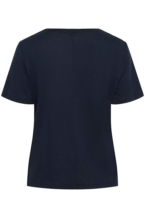 Nacima Navy Linen Mix TShirt