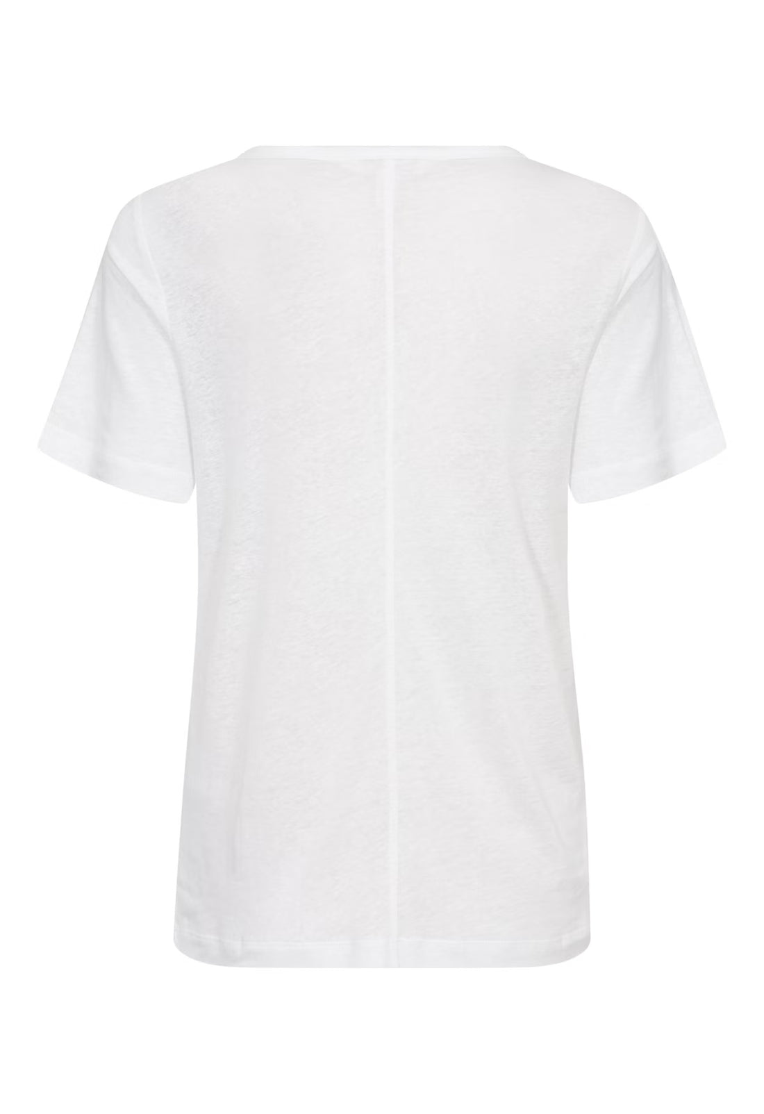 Nacima White Linen Mix Round Neck TShirt