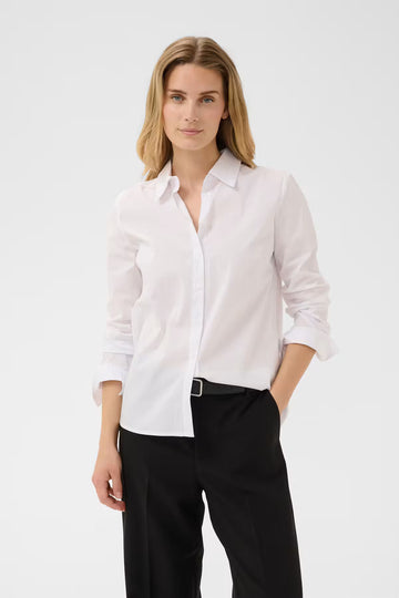 Nimini White Stretch Cotton Shirt