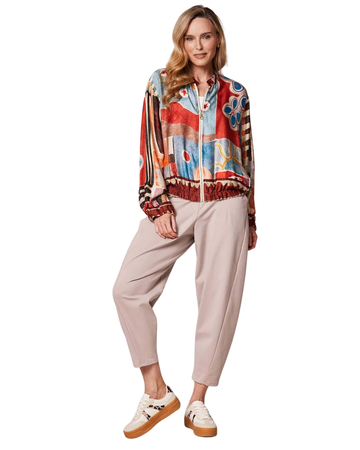 Taupe Barrel Crop Trouser