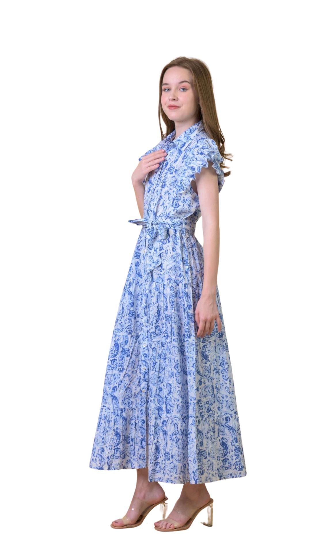 Longbeach Dress in Cleo Blue