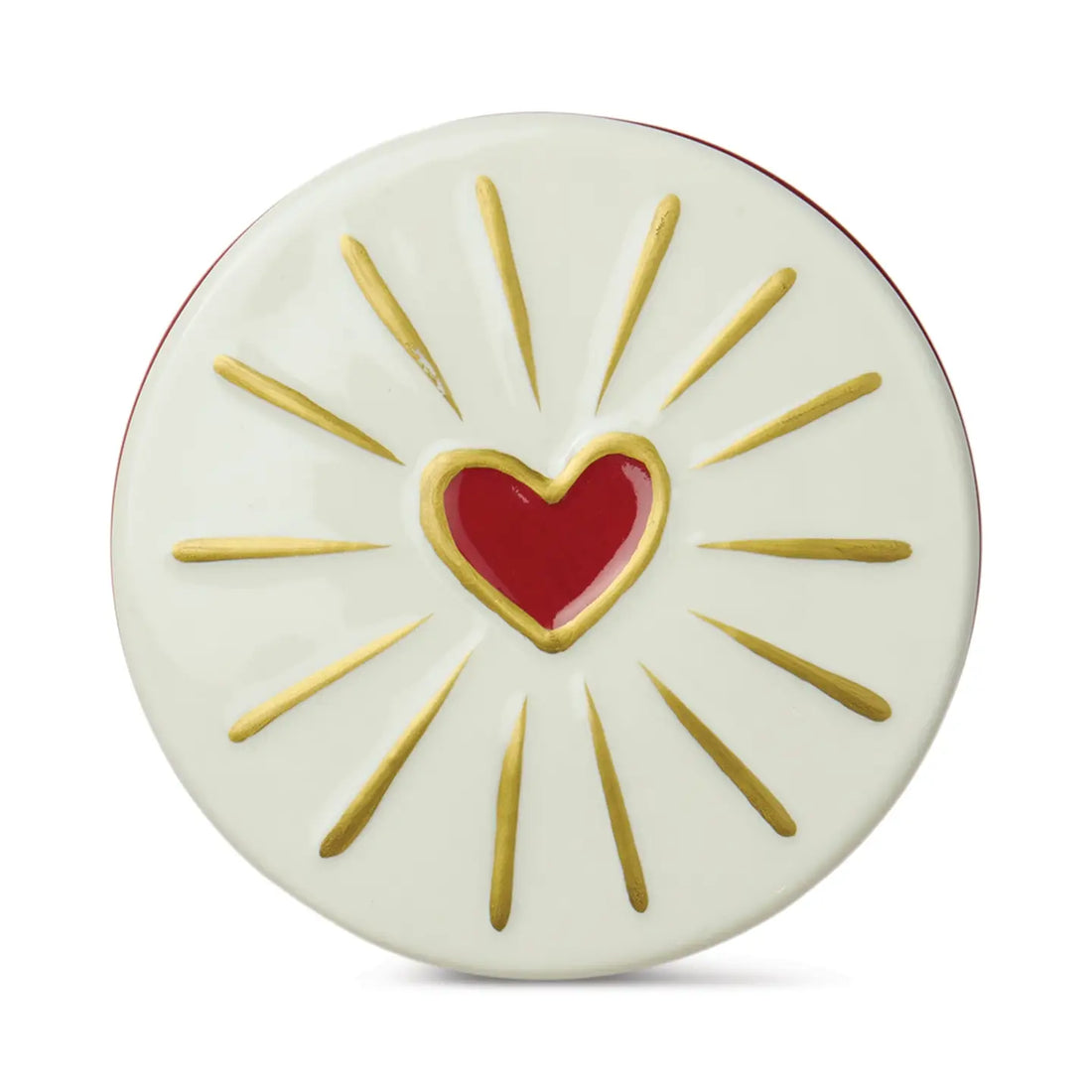 Red Heart Candle with Glass Lid