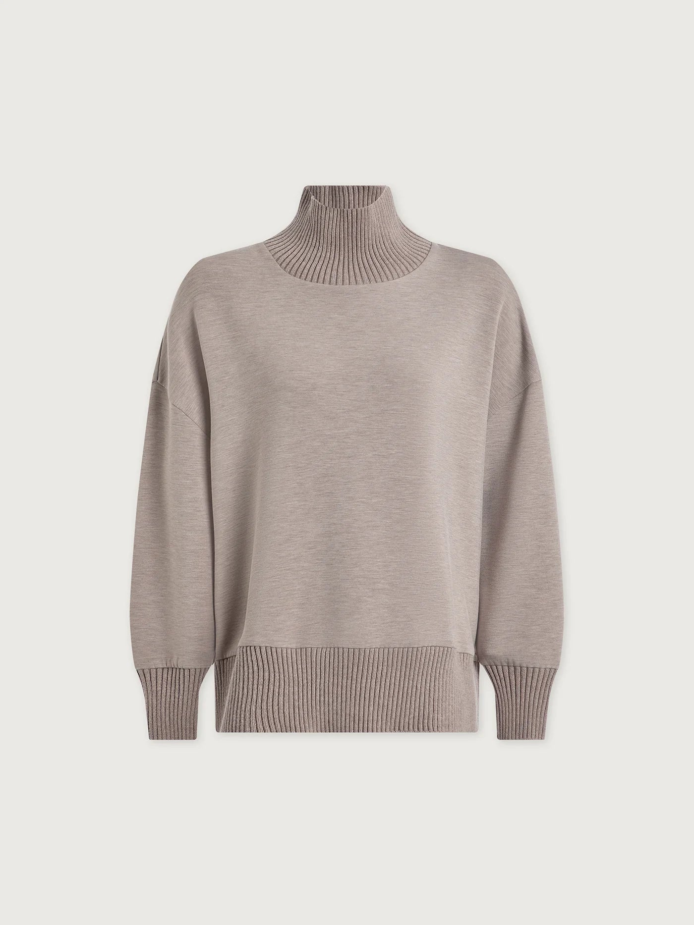 Taupe Marl Barker High-Neck Sweatshirt