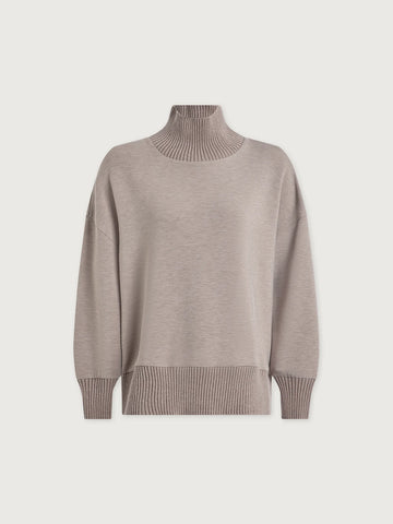 Taupe Marl Barker High-Neck Sweatshirt