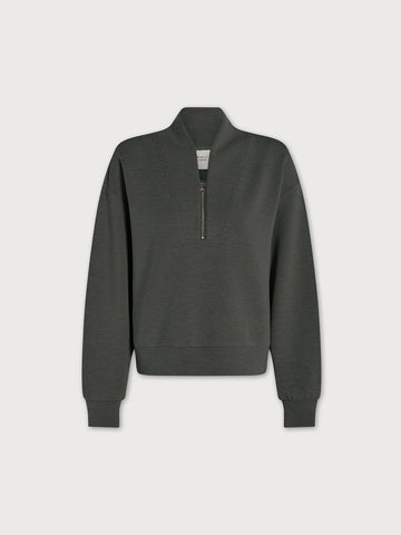Davidson Olive Marl Zip Top Sweat