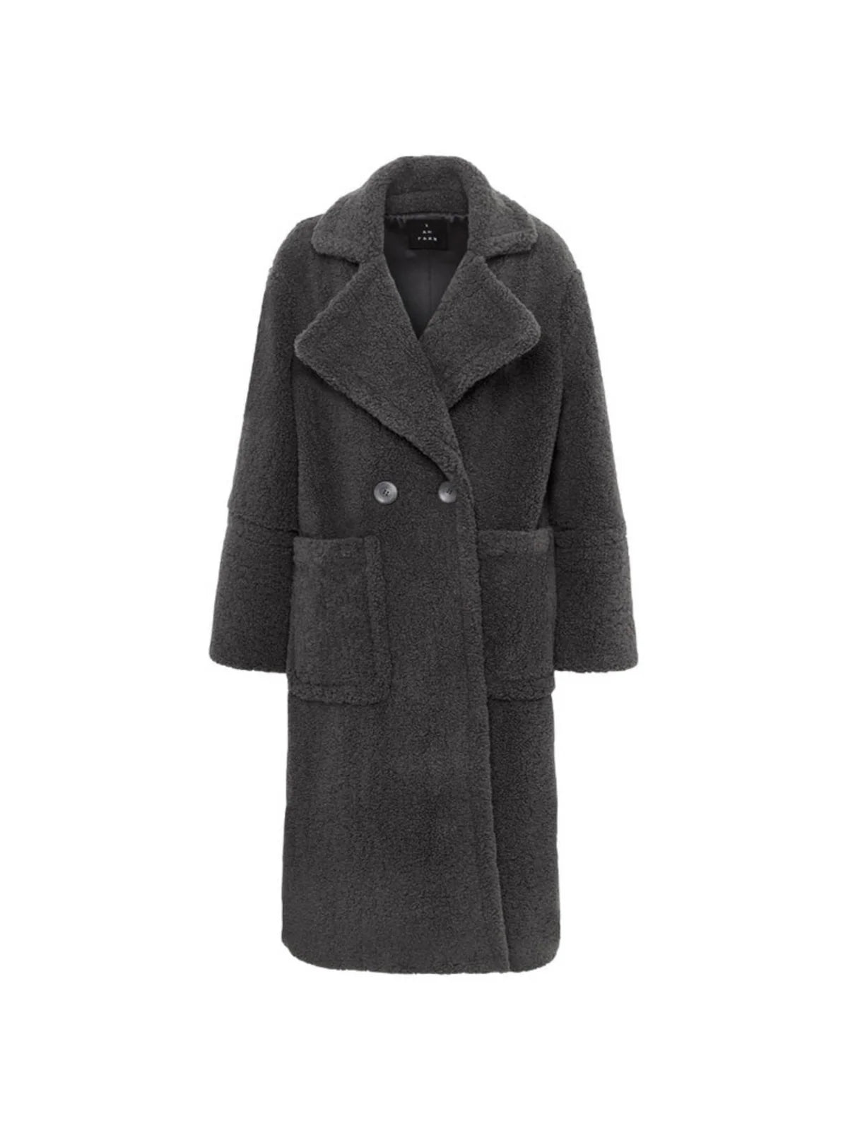 Aotea Graphite Grey Teddy Coat