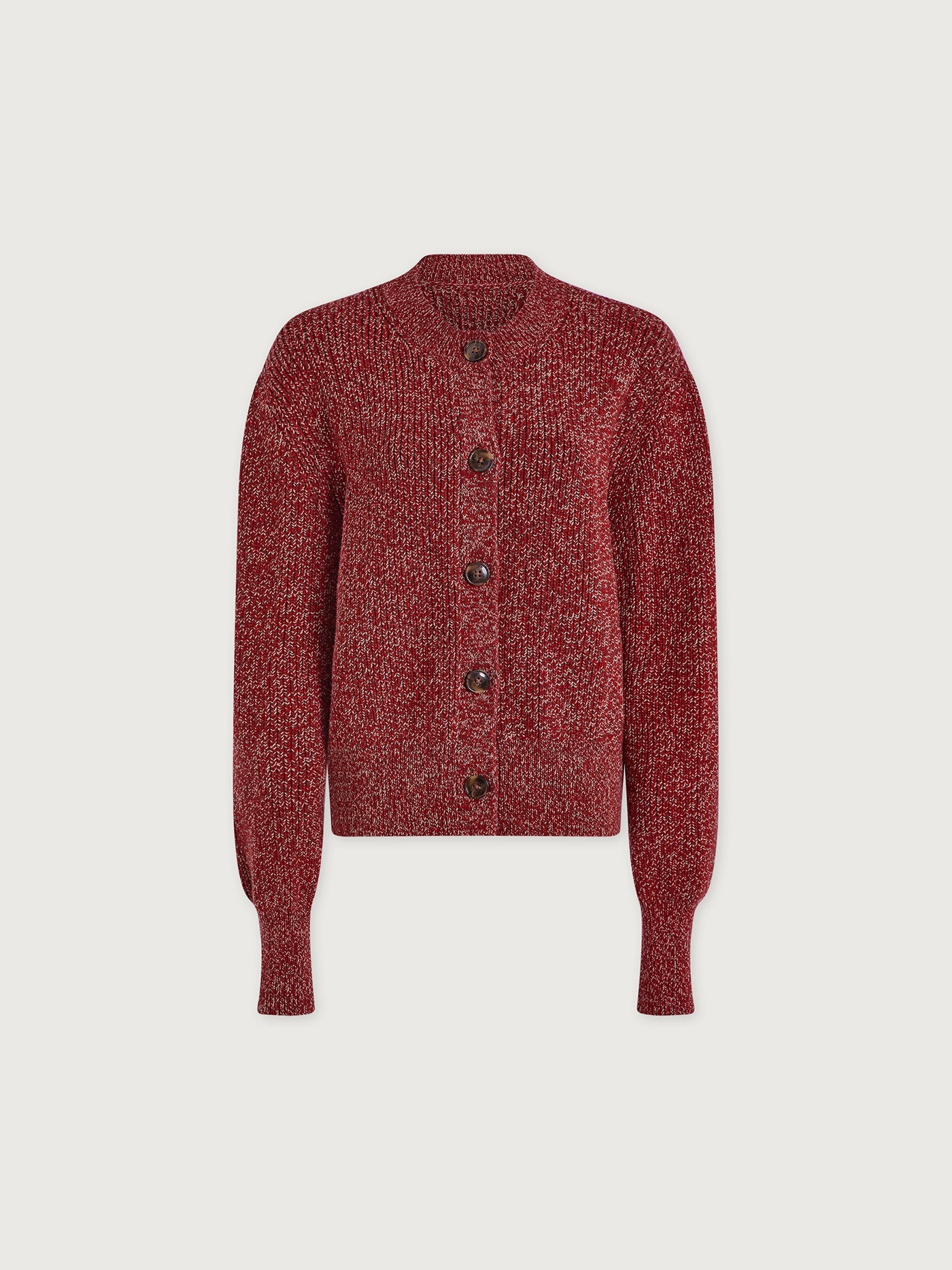 Patricia Red Flecked Rib Cardigan