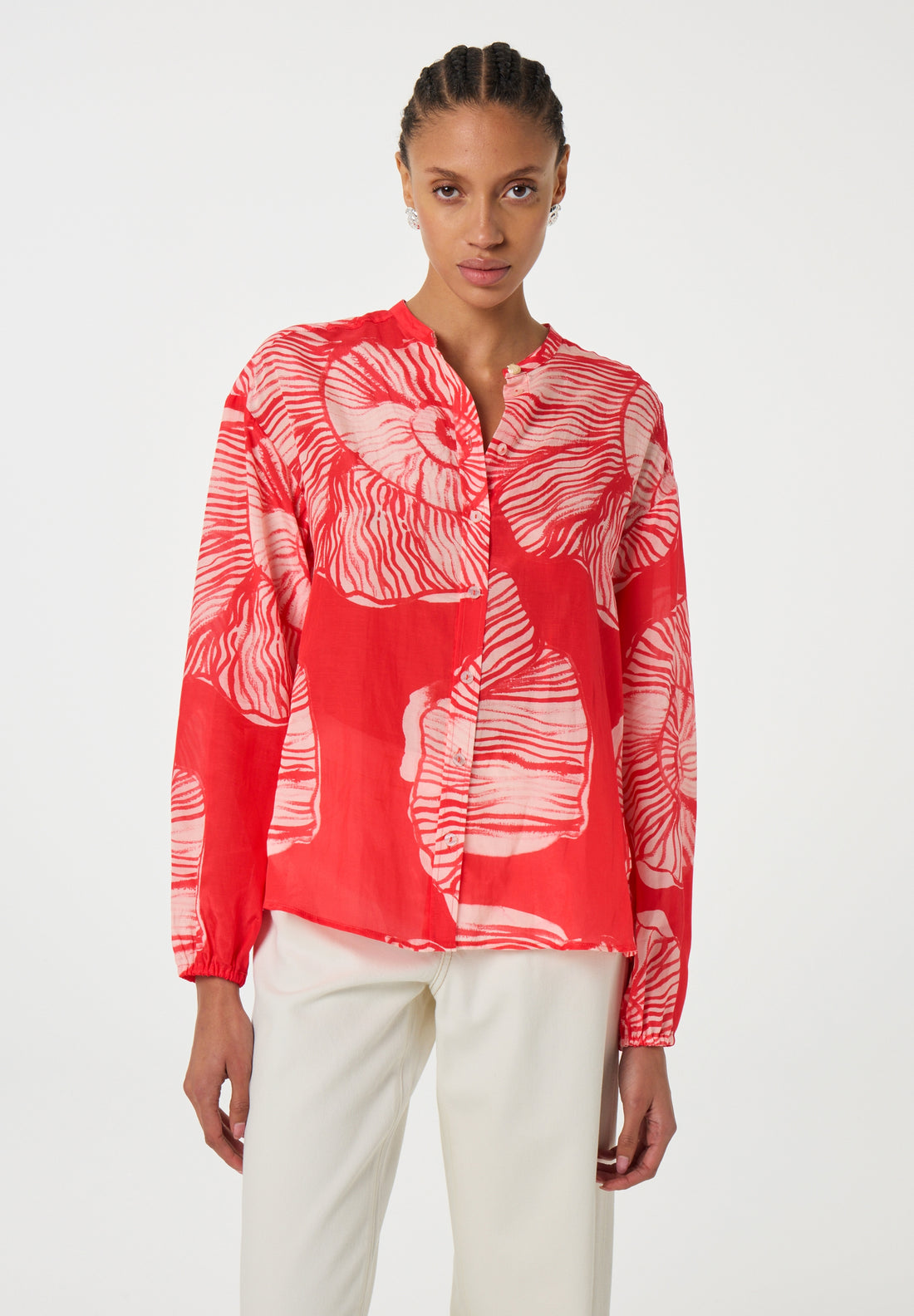 Lente Red Shelley Print Blouse
